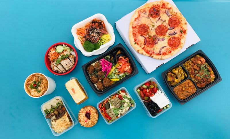 A selection of different ready meals in their packaging